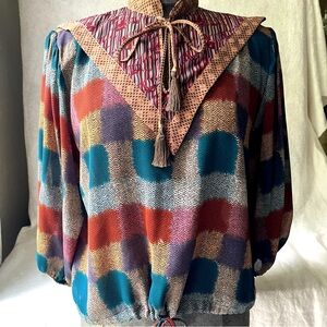 Diane Fres 80s Multicolor Tassel Tie Top Size Medium?